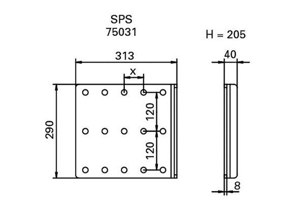 Rockinger Gavelsats SPS 60mm hålbild