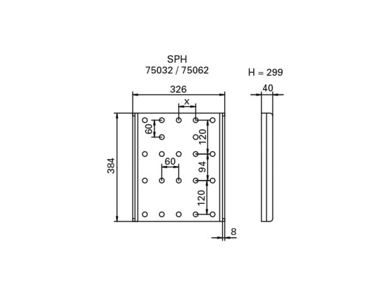 Gavelsats SPH 60 hor. 120 vert. - Rockinger ROE75032