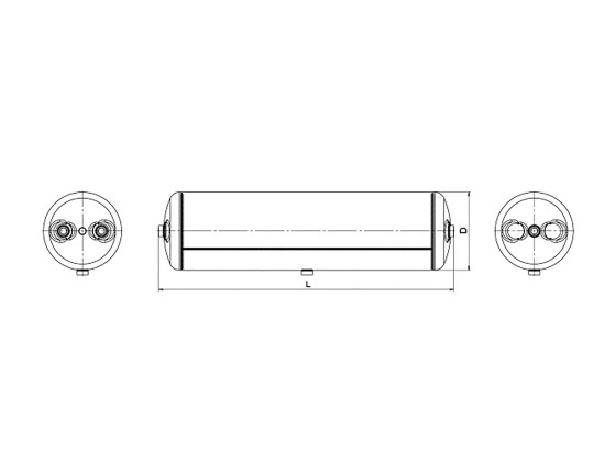 Trycklufttank 40 x 246 i stål - 076.452-80A