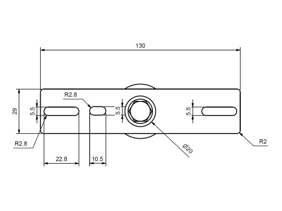 Bracket marking light 130x29 mm f/tube 24241405