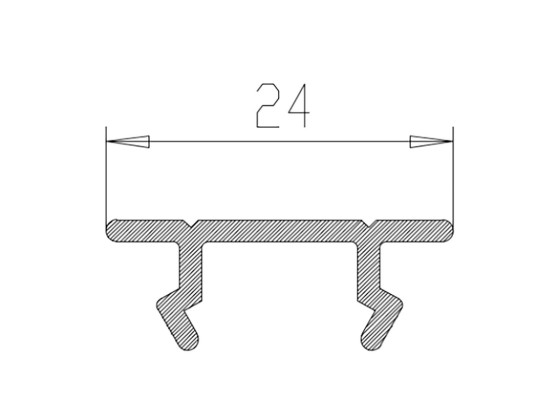 Blindlist smal grå 2000x24mm