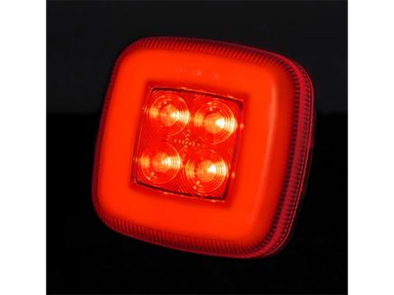 Baklys/ryggelys LED 12/24V PRO-SQUARE, 0,5m kabel m/5-pin ba