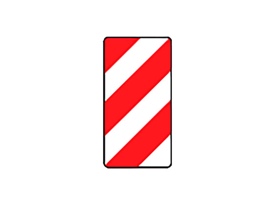 Sidomarkeringsreflex 564x282mm röd/vit Vänster - 50.397.00