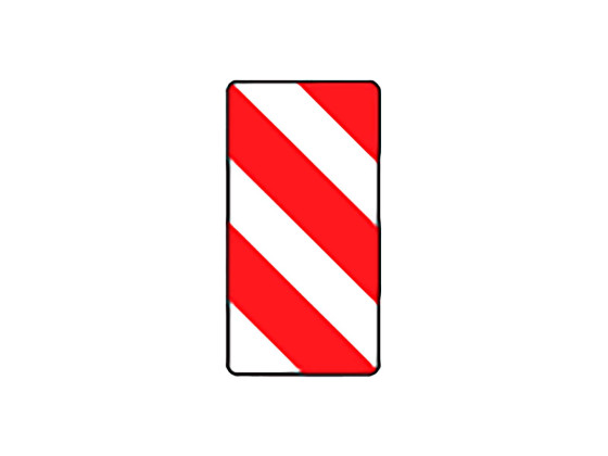 Sidomarkeringsreflex 564x282mm röd/vit Höger - 50.398.00