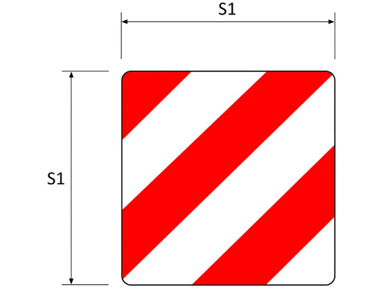 Breddmarkeringsskylt (423x423x1mm) Stål