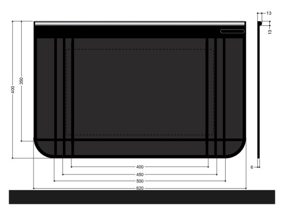 Skvettlapp m/vu 620/500/450/400x400/350mm