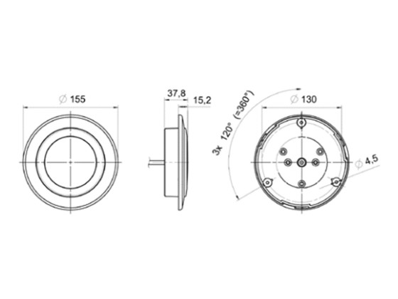 Jokon Baklampe BBS 115 2500mm kabel 24V