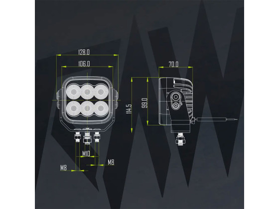 RAW NOVO PRO Arbetslampa 106mm