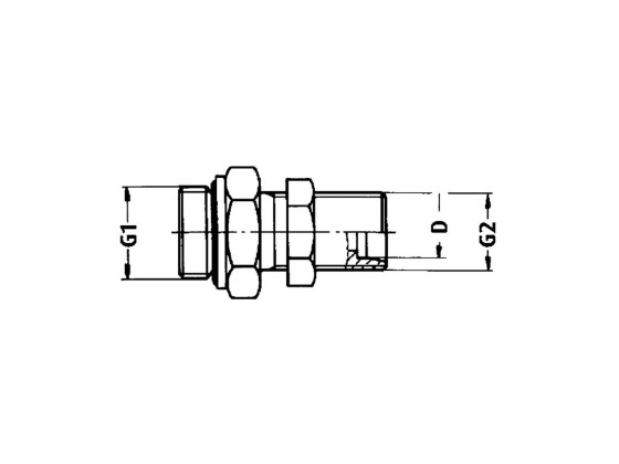 Rak skottgenomgång M22x1,5