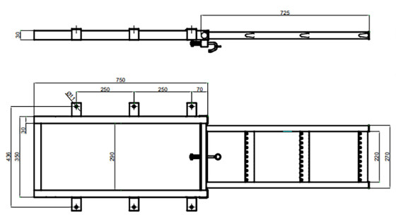 Utdragbar stege 3 steg  zinkgalvad