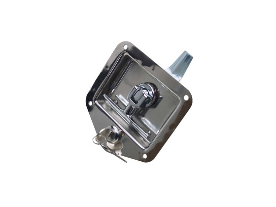 Dörrlås m/T-handtag och packning, f/inbygg, rostfri - 2383