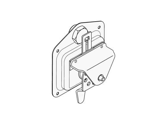 Dörrlås m/grepp för inb.rostfri (T-lås)
