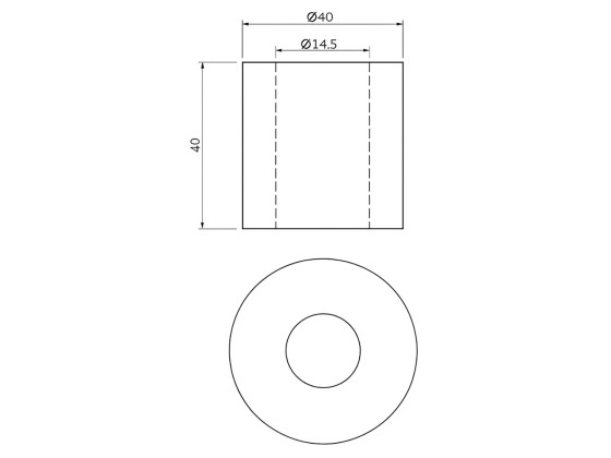 Gummikloss sh.80 ø40/ø14,5x40mm svart