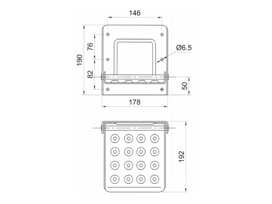 Fotsteg nerfällbart 178x192x7mm varmgalv