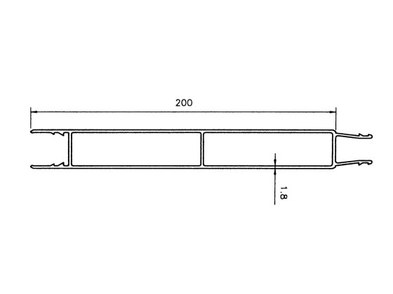Mellanprofil 200 mm / 2,5 m