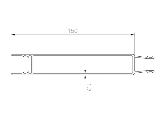 Mellanprofil 25x150mm 7,5m