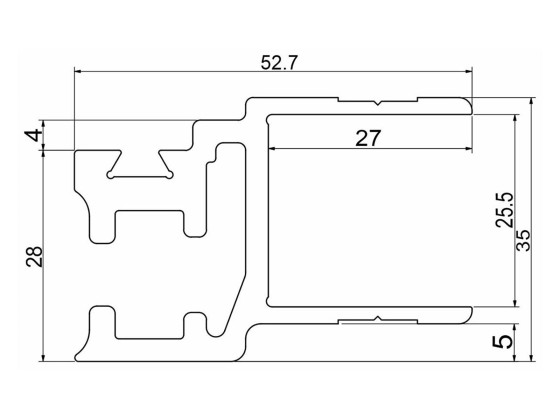Sidoprofil alu K20 25mm 6m