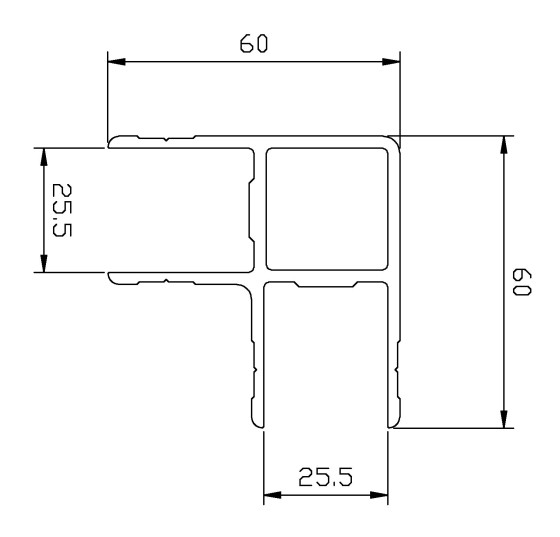 Hjørneprofil 6000mm, anod - Anodiceret 15my natur