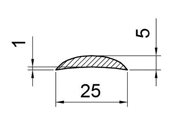 Anslagsprofil 25mm anod.