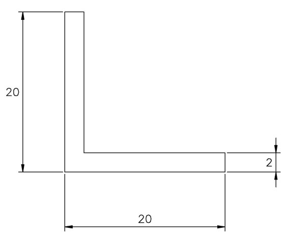 Vinkelprofil 20x20x2mm