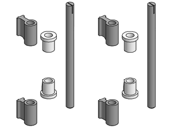 Gångjärnsset komplett bakdörr PWP