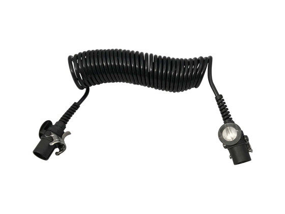 ESB Spiralkabel, 9,5m m/støpsel - 3x1,5mm²+2x4,0mm²+1x(2x1,5mm²) - Materiale TPE - Coil Ø113mm - Max arbeidslengde 7-8 meter