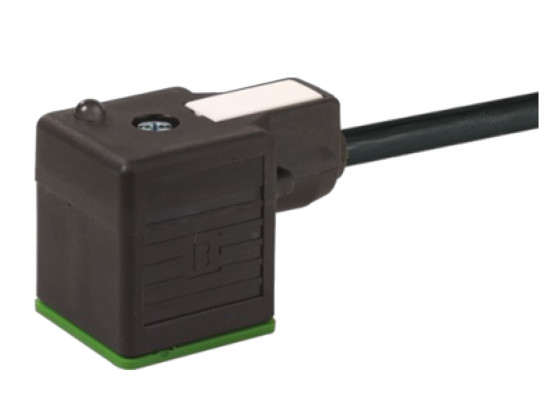 HIrschmannkontakt m. 3m svart kabel