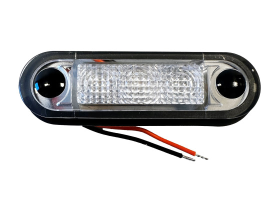 Sidemarkering orange LED 24V klar glas, marine
