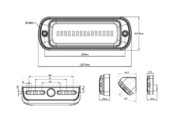NORDLYS + Arbetslampa LED 12-24V - 2300Lm - 2500mm kabel