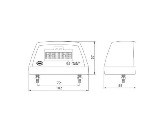 NORDLYS Nummerplåtsbelysning LED 24V - svart