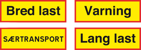 Skylt 1090x400mm Bred last reflex