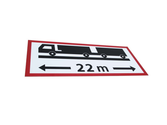 Skylt 1000x500x2mm 22M f/fordonståg Reflex