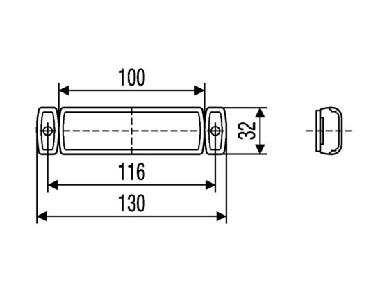 Baglygte 24V LED m/5000mm kabel ADR