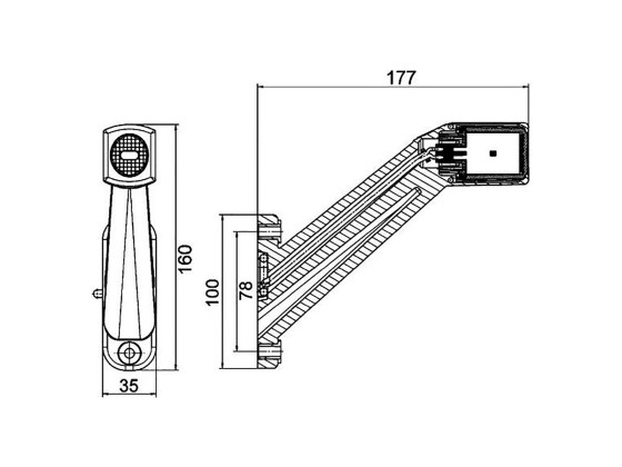 Markeringslampa LED 12/24, Vänster, vertikal mont. - Hella 2XS 011 744-031