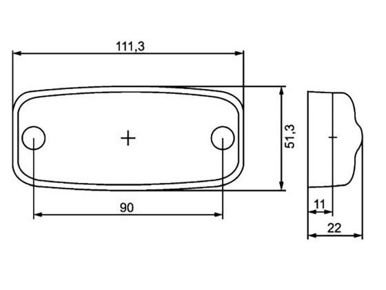 HELLA Positionsljus Gul m/klart glas, 12/24Volt