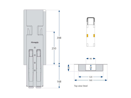 Sidostolpe K5 400mm grundmålad - Kinnegrip 504201