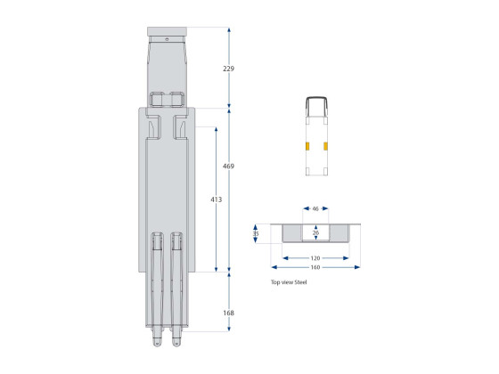 Sidostolpe K5 600mm m/topp grundmålad - Kinnegrip 506231