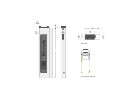 Kinnegrip T50 stolpe lås 400mm V-för/H-bak