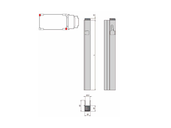Kinnegrip T50 stolpe profil 400mm H-för/V-bak