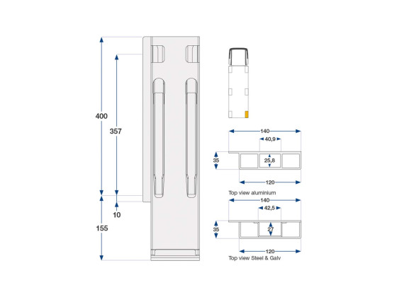 Kinnegrip K20 bakstolpe