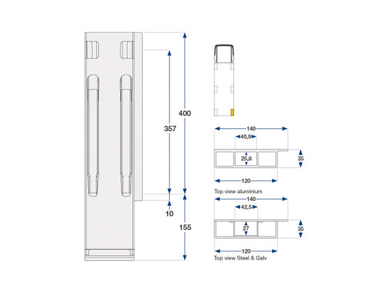 Kinnegrip K20 bakstolpe