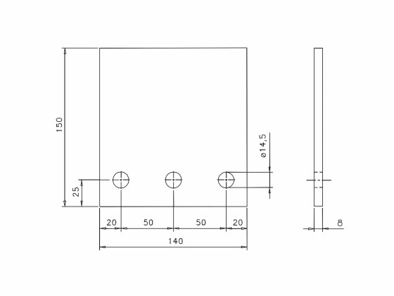 Fäste 150x140mm Volvo/Scania