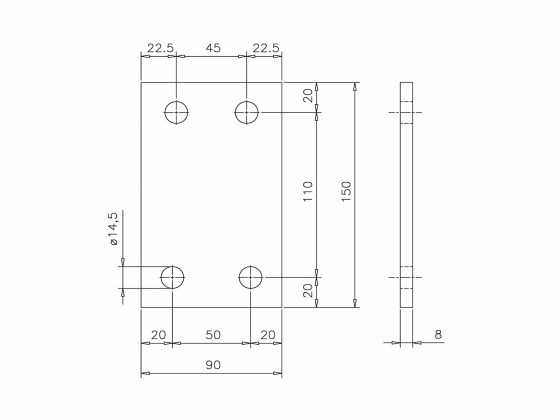 Flakfäste MB Atego 4 hål galvaniserat