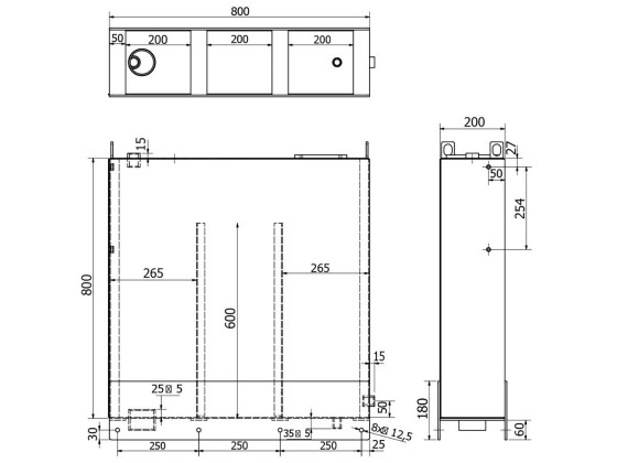 Hydraultank 200x800x800mm 120L inkl. filter