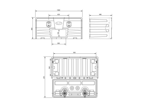 Verktygslåda plast LxHxD: 1000/460/480 - JBZ1000-50055