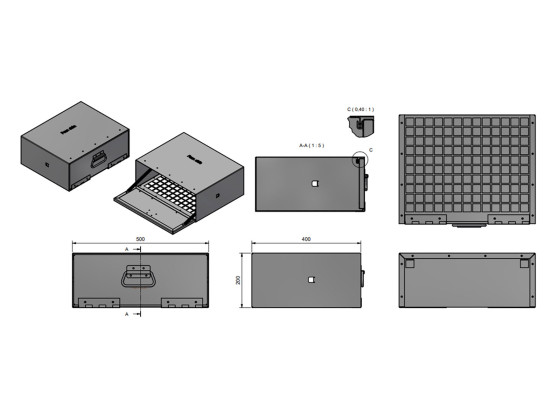 BevoBox Hanskfach LHD:500x200x400