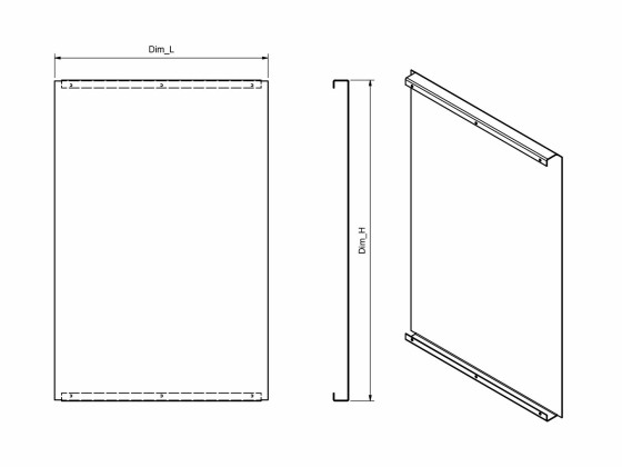 Täckplåt till sidoskydd slät - Rostfri polerat - H: 600mm - L: 1000mm