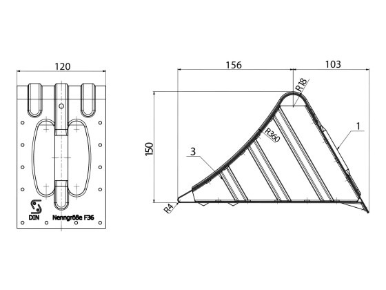 Stoppkloss G36, galvaniserad