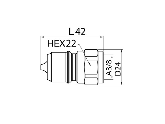 Koppling 3/8" hane Tema T-serie - Tema 3820