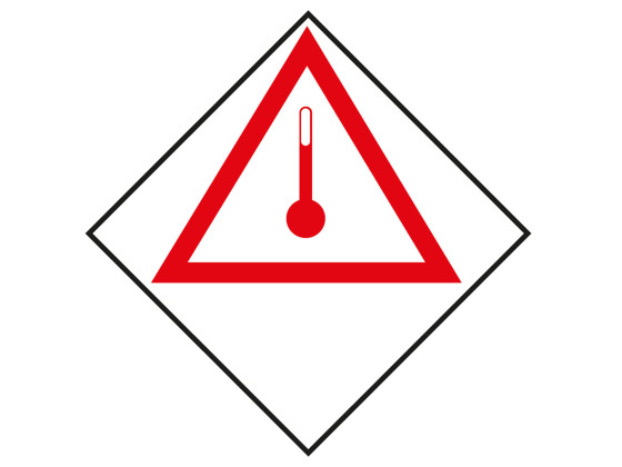 ADR-skylt Ämne m förhöjd temp.